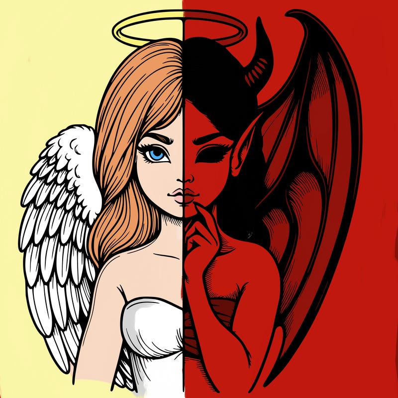 realistic angel half demon