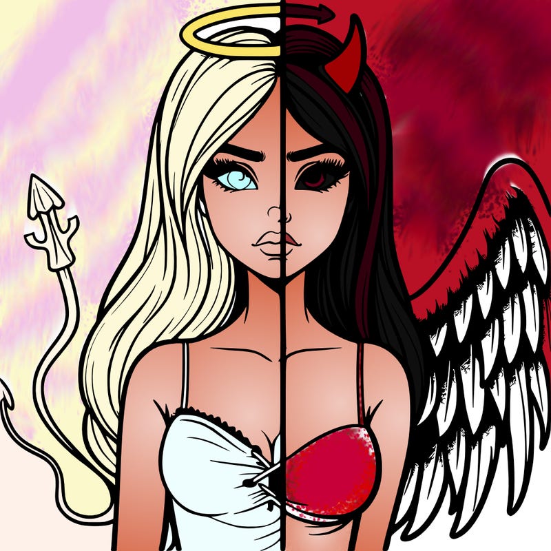 devil vs angel realistic girl