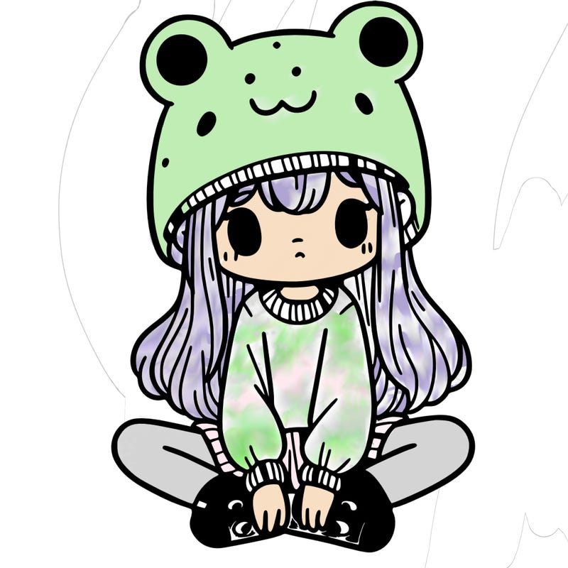 a girl wearing a frog hat and some frog socks