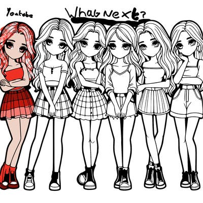 a group of girls realistic