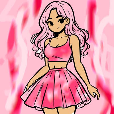 woman in a skirt and crop top