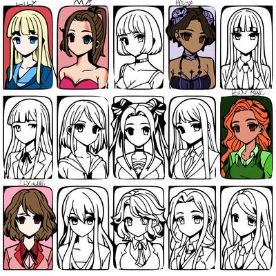 girls that look diffrent anime