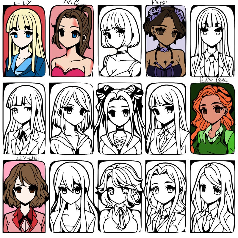 girls that look diffrent anime