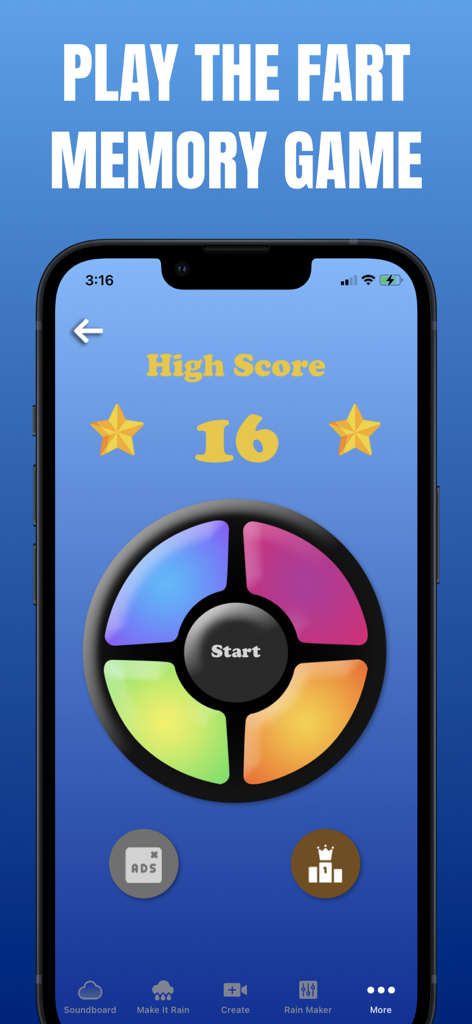 The Fart After Me memory game interface in the Fart World app