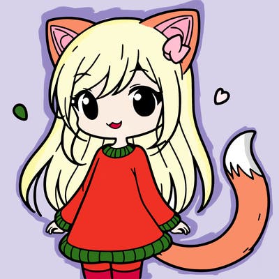 girl with cat ears and tail