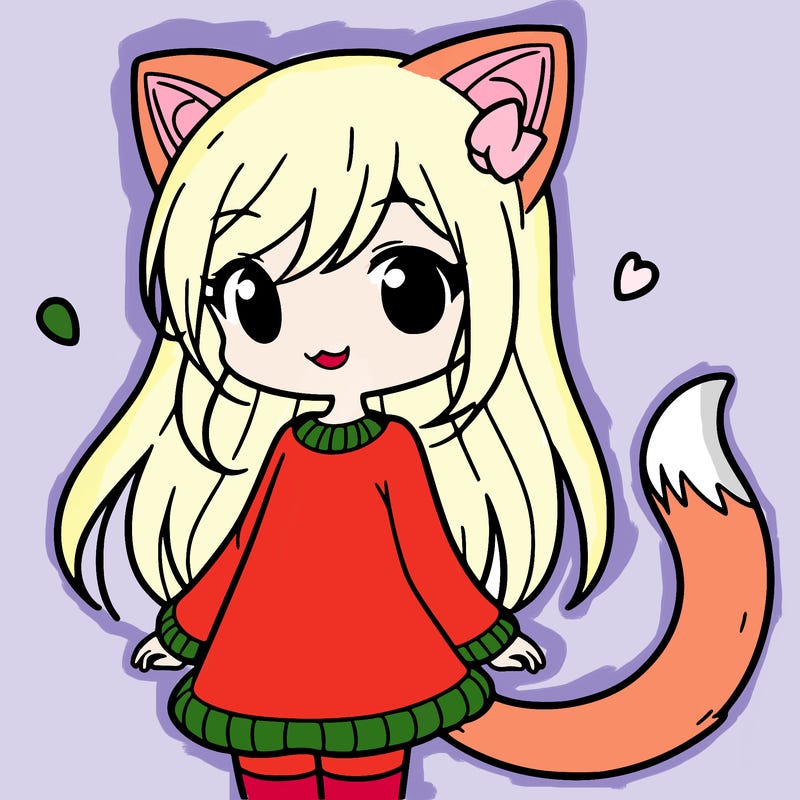 girl with cat ears and tail