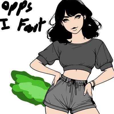 realistic girl in crop top and shorts