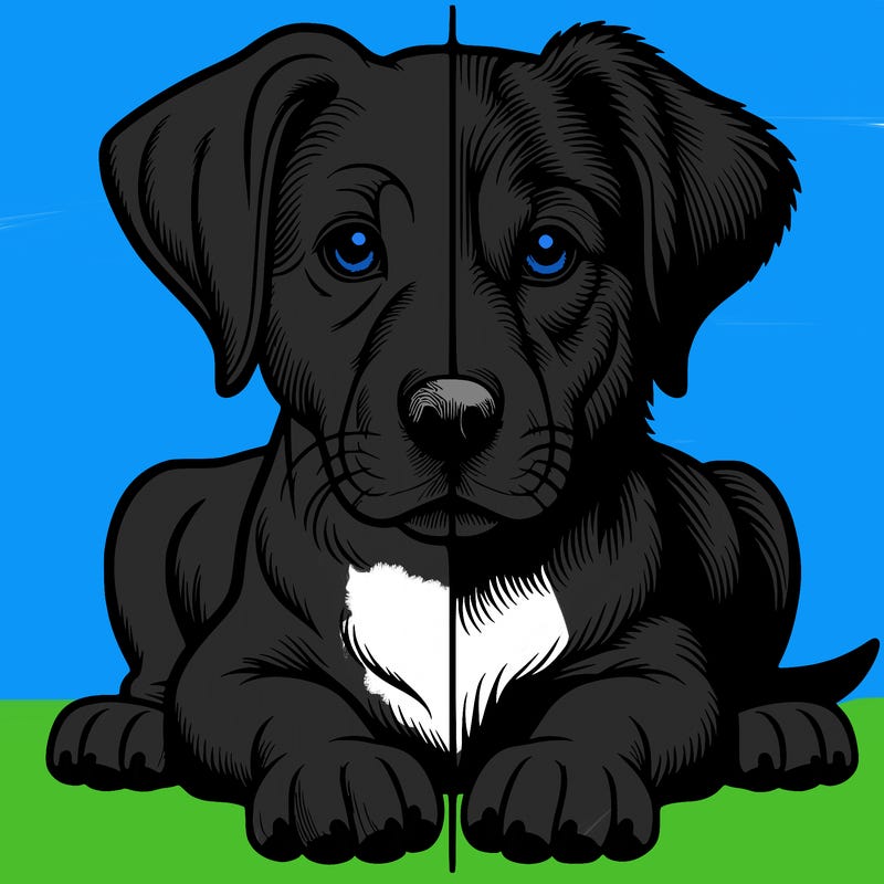 realistic dog split picture