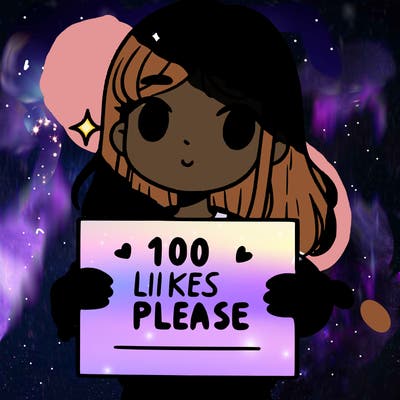 a girl holding up a sign saying 100 likes please
