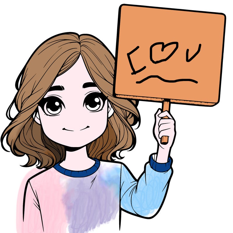 realistic girl holding up a sign