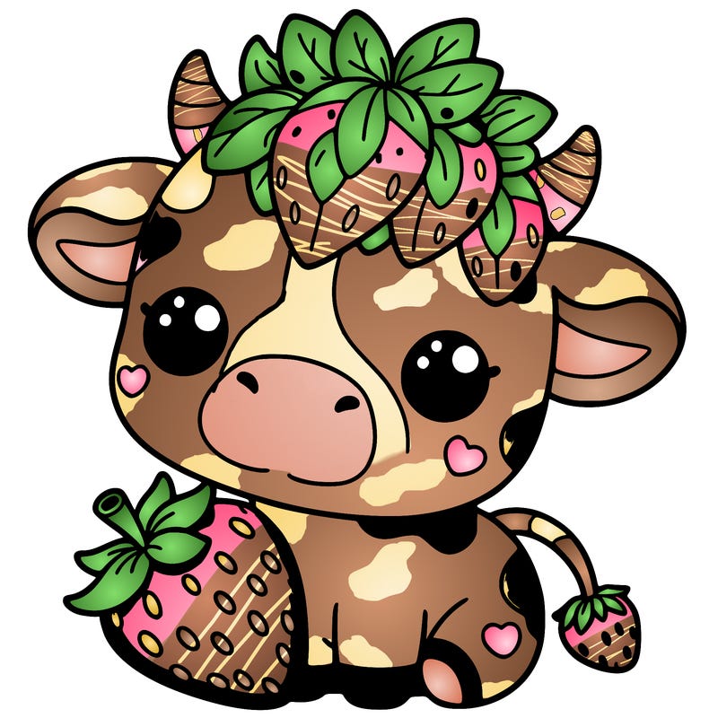 cute strawberry cow