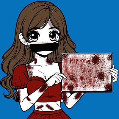 realistic pretty girl holding blank sign