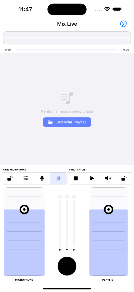 APPRADIO.PRO - Mix Live - Mobile audio mixing interface for live broadcasting with microphone and playlist controls
