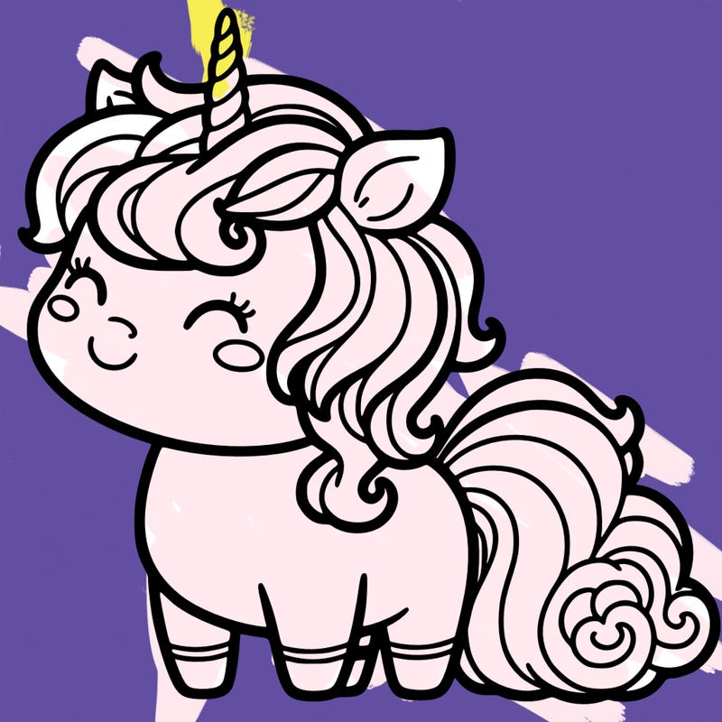 unicorn with a fluffy tail with its owner