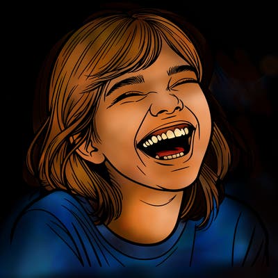 realistic girl laughing