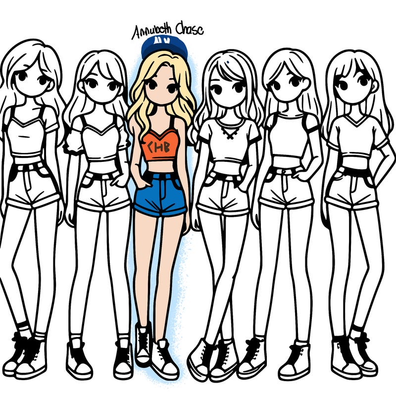 a group of girls wearing crop tops and shorts