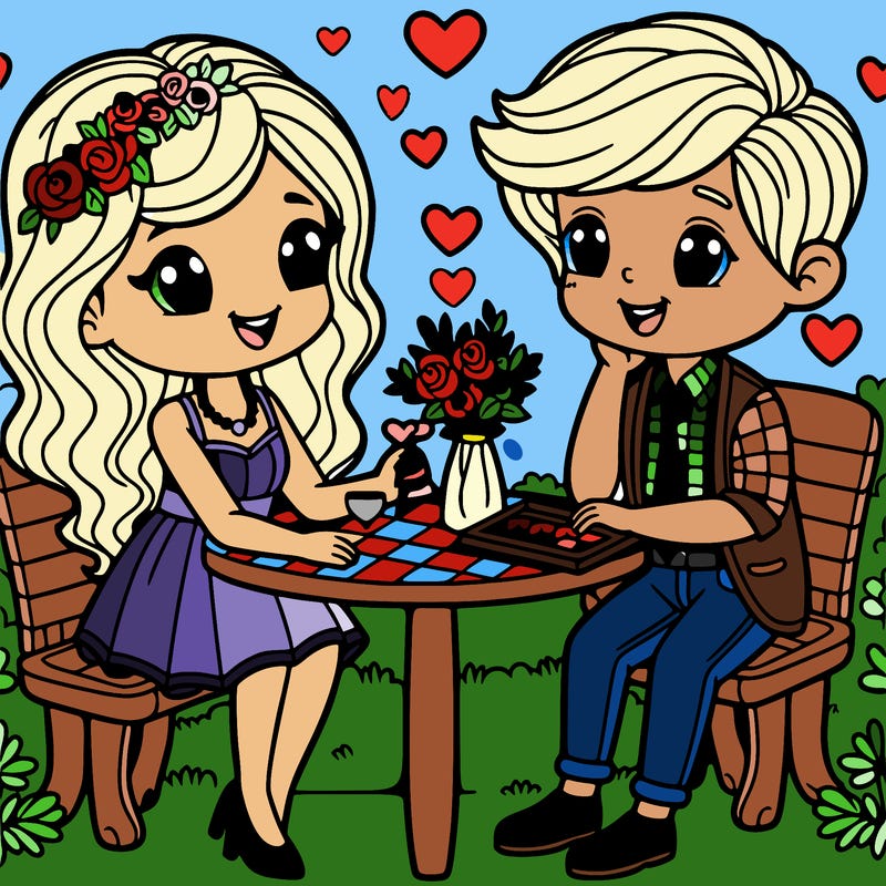 girl and boy on a date