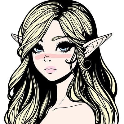 elf girl realistic dark fantasy