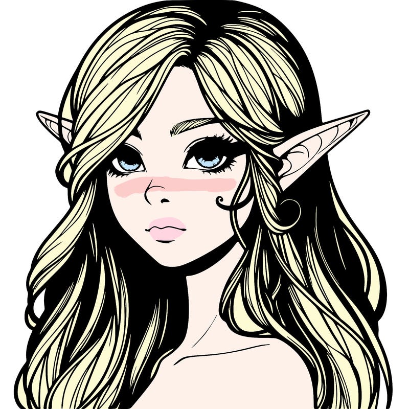 elf girl realistic dark fantasy