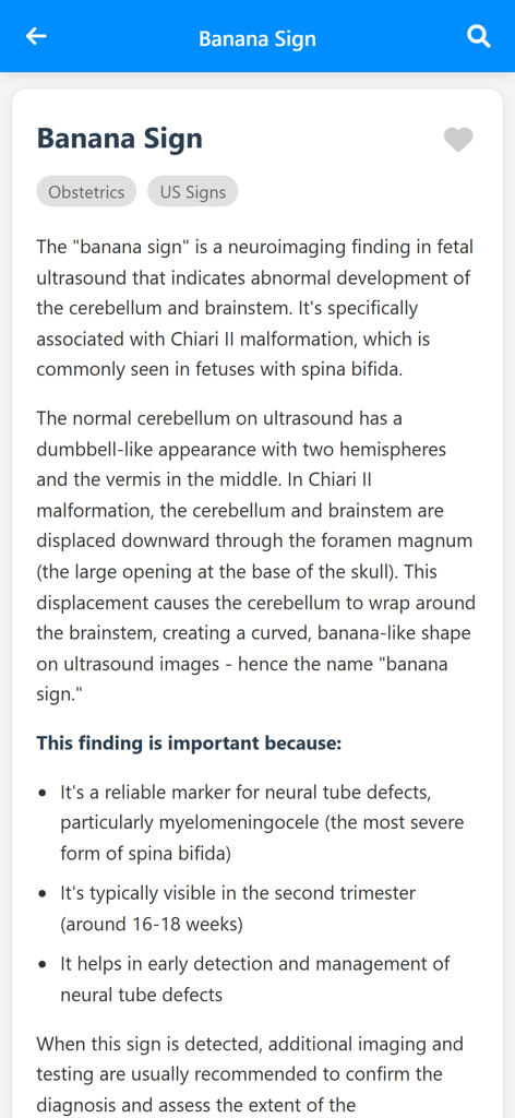 Gynecology & Obstetrics Signs - Información médica detallada sobre el signo de Banana en ultrasonido fetal