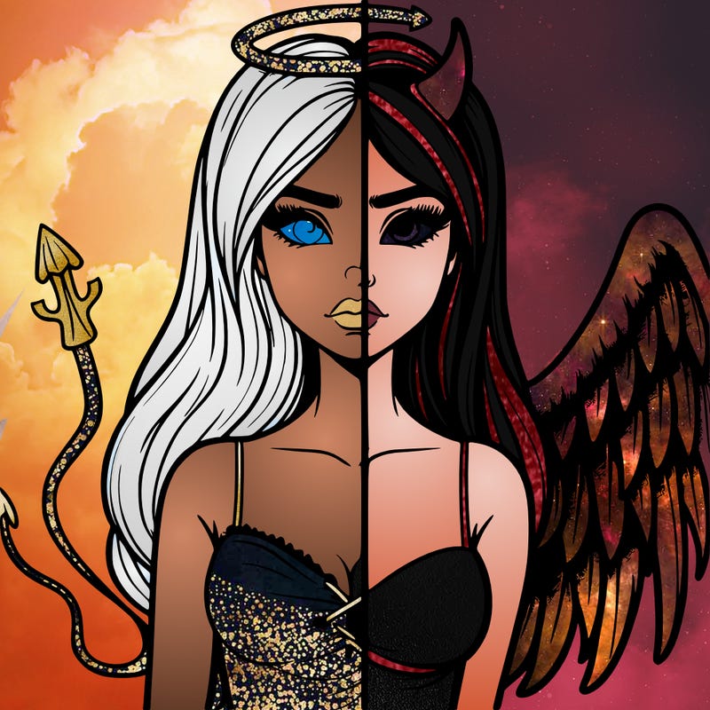 devil vs angel realistic girl