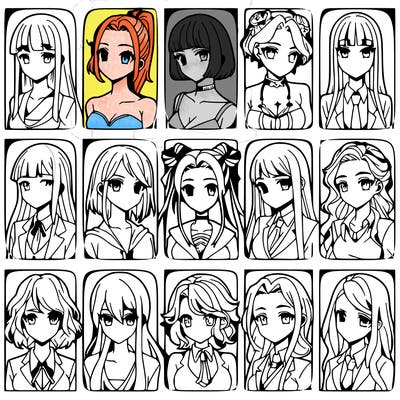 girls that look diffrent anime