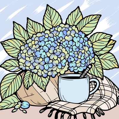 cozy hydrangeas