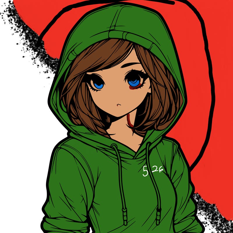 realistic girl with hoodie