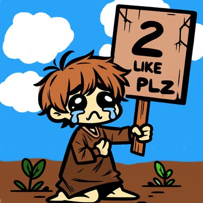 small poor toddler crying with sign that says 2 like plz
