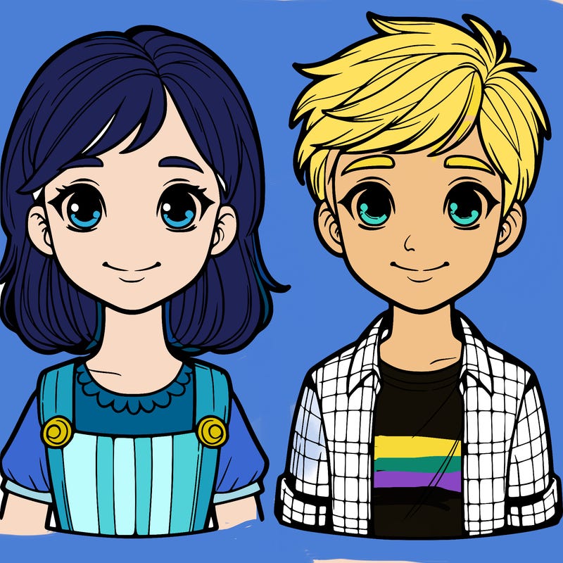 boy and girl realistic