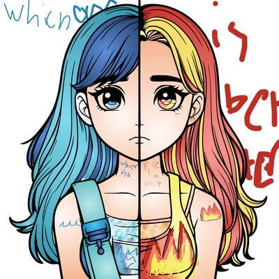 realistic girl split