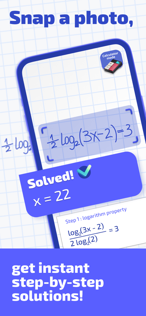 Study AI: Math Homework Helper - A smartphone scanning a math problem to provide instant step-by-step solutions with Study AI