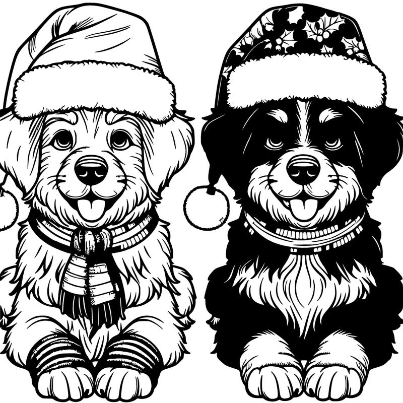 realistic dog christmas