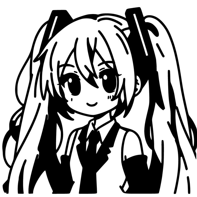 miku blue hair blue tie