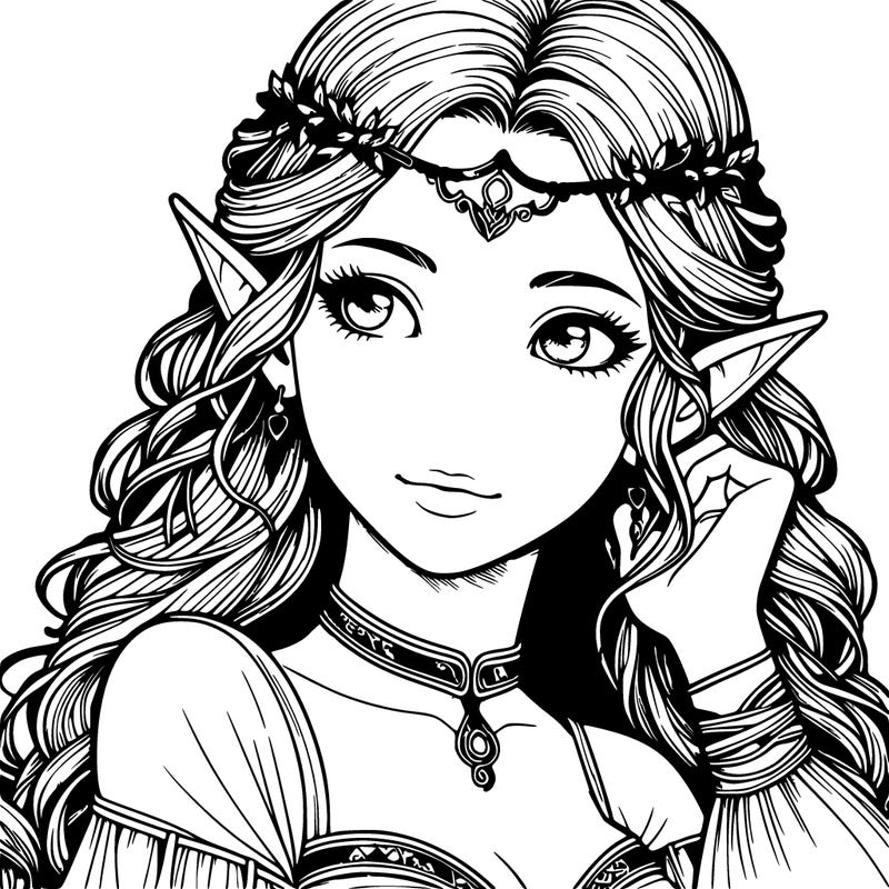 detailed realistic elven maiden