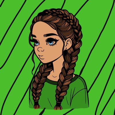 realistic girl with braids