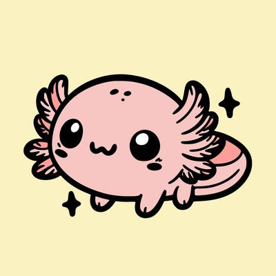 cute easy baby axolotl