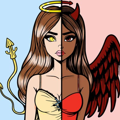 devil vs angel realistic girl