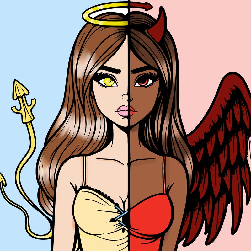 devil vs angel realistic girl