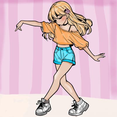 realistic girl danceing
