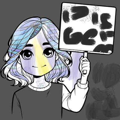 realistic girl holding up a sign