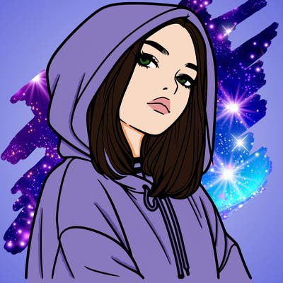 a realistic girl in a hoodie