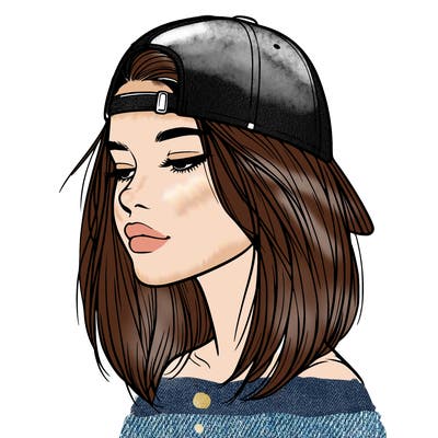 realistic  girl with a backwards hat