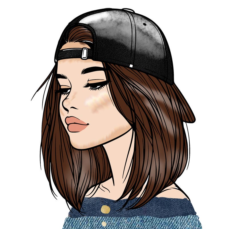 realistic  girl with a backwards hat