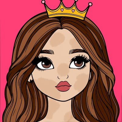 a realistic girl with a crown on