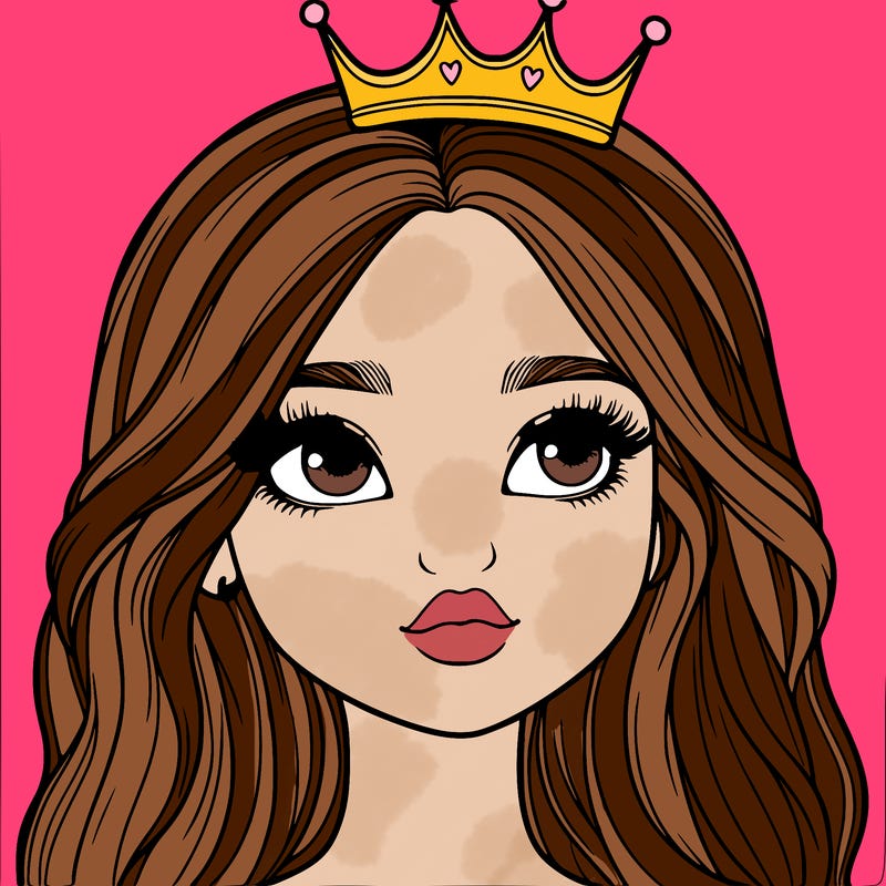 a realistic girl with a crown on
