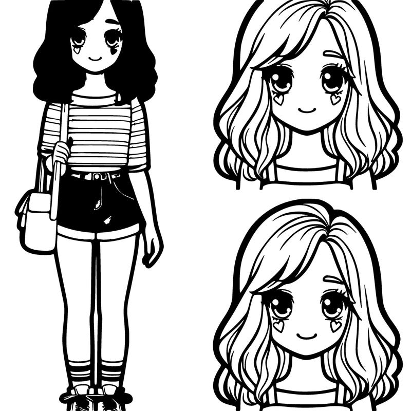 girl with medium length hair wearing a striped shirt with jean shorts and sneakers with brackets age 12