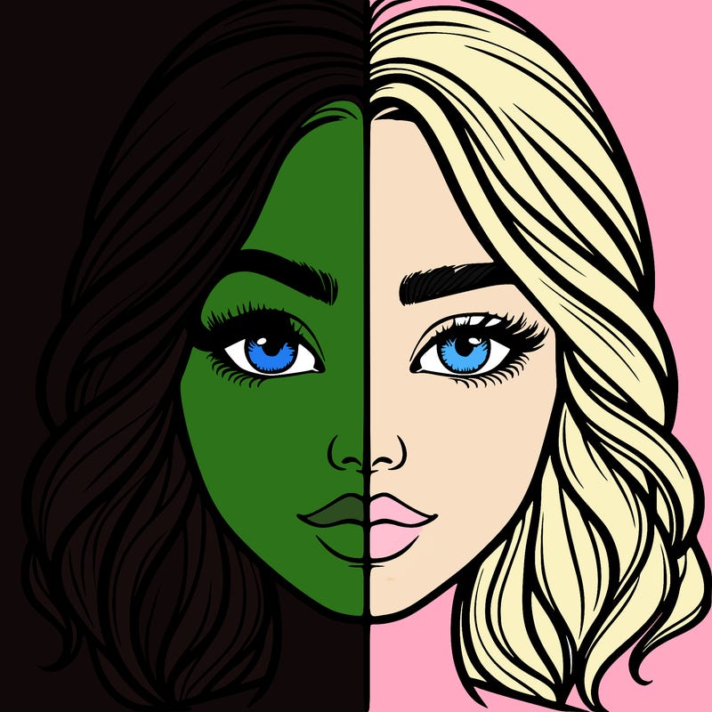 realistic girl split half