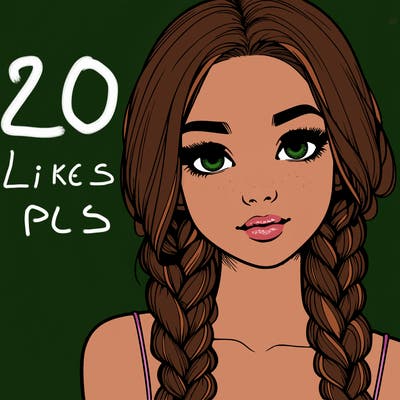 realistic girl with braids