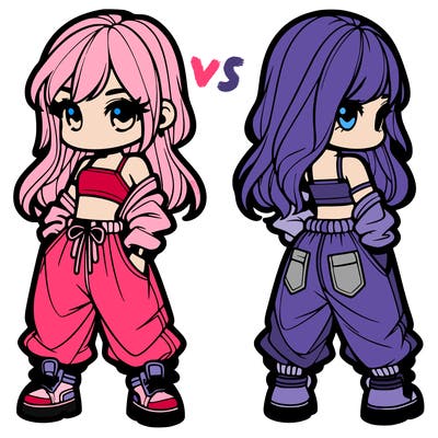 girl in crop top and baggy pants